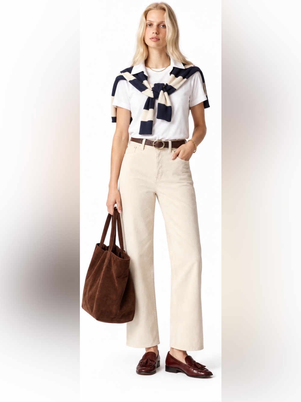 J.Crew Tall slim-wide corduroy pant in pale bone
